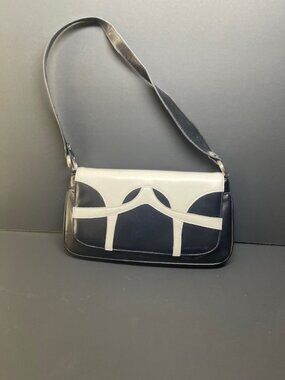 black white purse